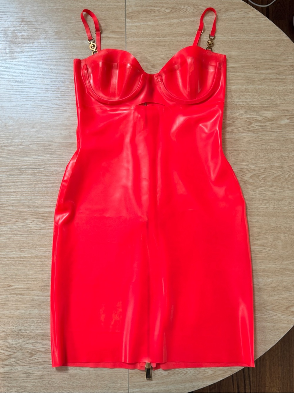 VERSACE  hot pink full latex Mini Dress